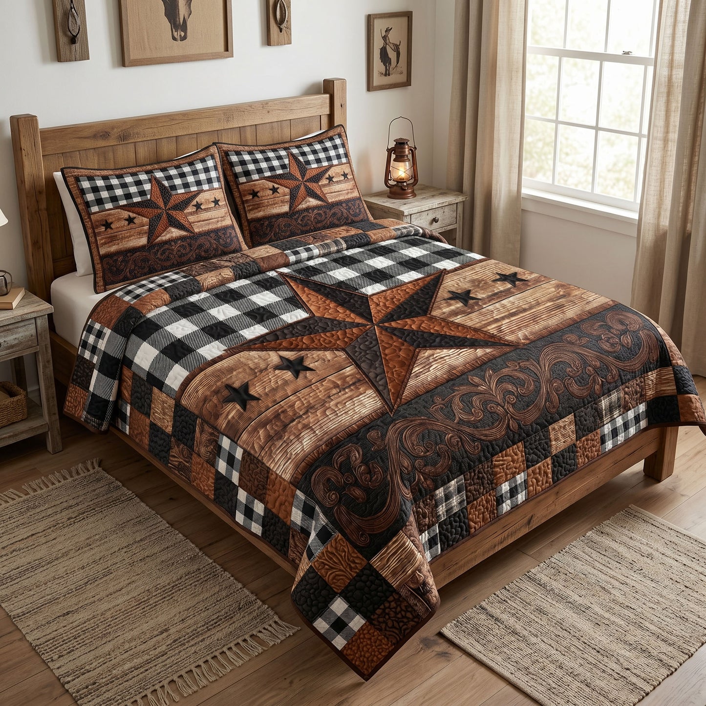 Texas Classic 3-Piece Quilted Bedding Set NCU0NT12789