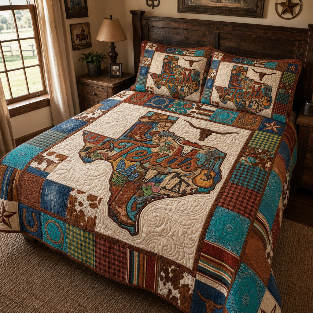 Texas Country Legacy 3-Piece Quilted Bedding Set NCU0PT11747