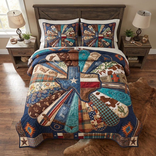 Texas Country Melody 3-Piece Quilted Bedding Set NCU0PT11748
