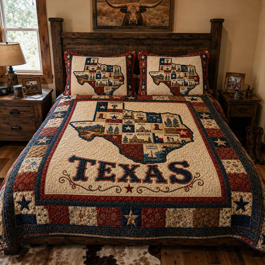 Texas Countryside 3-Piece Quilted Bedding Set NCU0PT11713