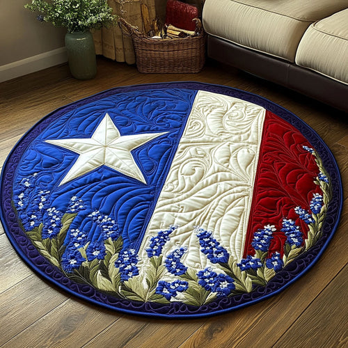 Texas Flag Hat Quilted Round Mat NCU0NT6232