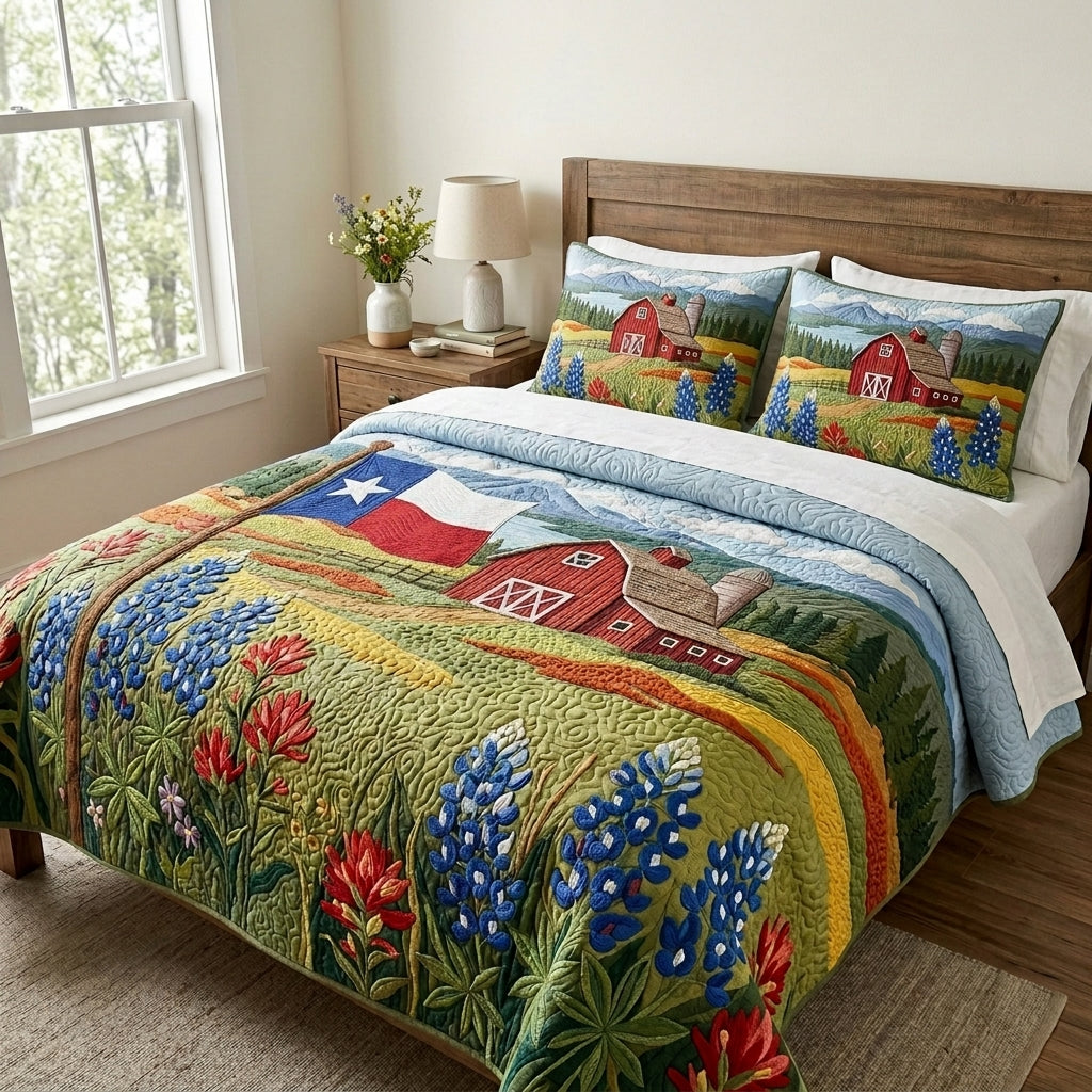 Texas Forever 3-Piece Quilted Bedding Set NCU0DV9692