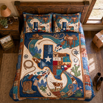 Texas Gravitational Heritage 3-Piece Quilted Bedding Set NCU0PT11739