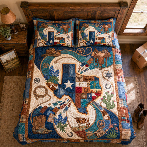 Texas Gravitational Heritage 3-Piece Quilted Bedding Set NCU0PT11739