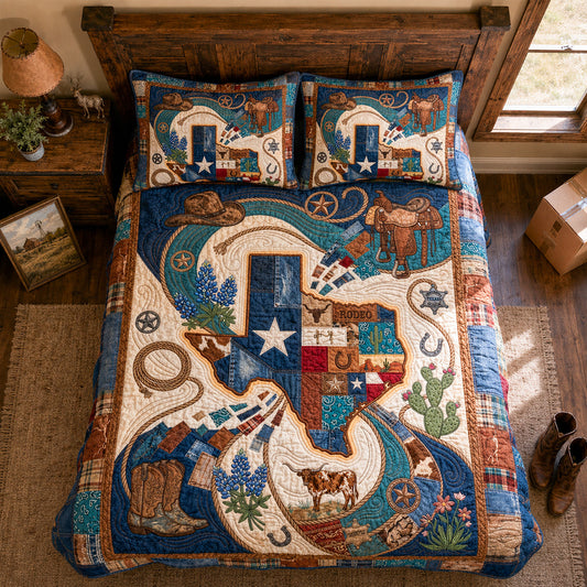 Texas Gravitational Heritage 3-Piece Quilted Bedding Set NCU0PT11739