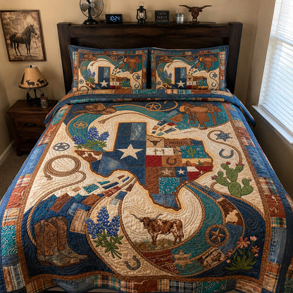 Texas Gravitational Heritage 3-Piece Quilted Bedding Set NCU0PT11739