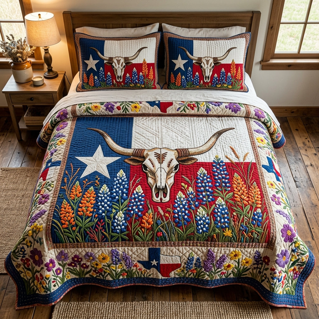 Texas Heritage 3-Piece Quilted Bedding Set NCU0DV9689