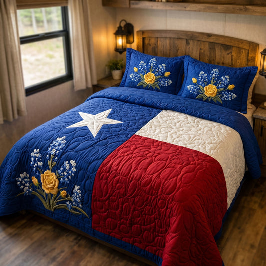 Texas Heritage 3-Piece Quilted Bedding Set NCU0NT12753