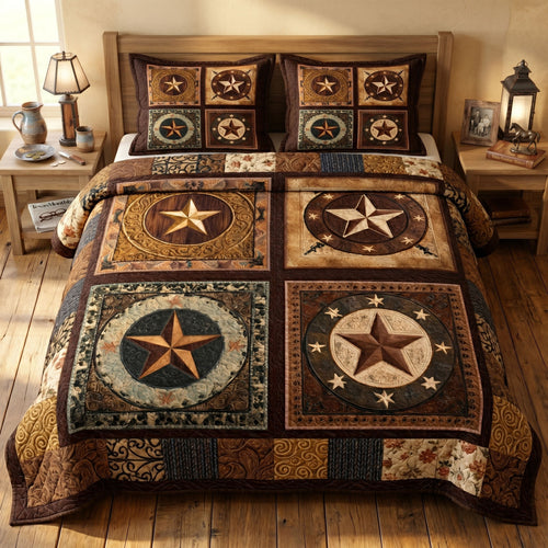 Texas Heritage 3-Piece Quilted Bedding Set NCU0NT12770