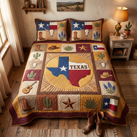 Texas Heritage 3-Piece Quilted Bedding Set NCU0TD2759