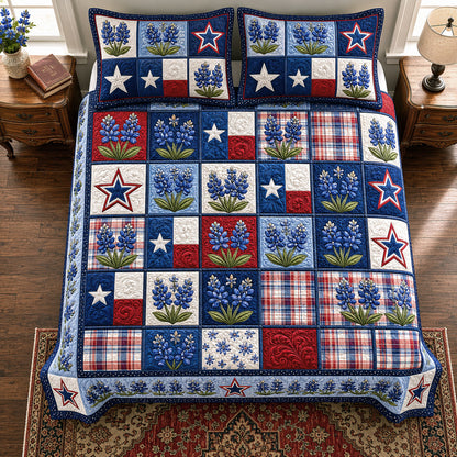 Texas Heritage Trails 3-Piece Quilted Bedding Set NCU0HH2030