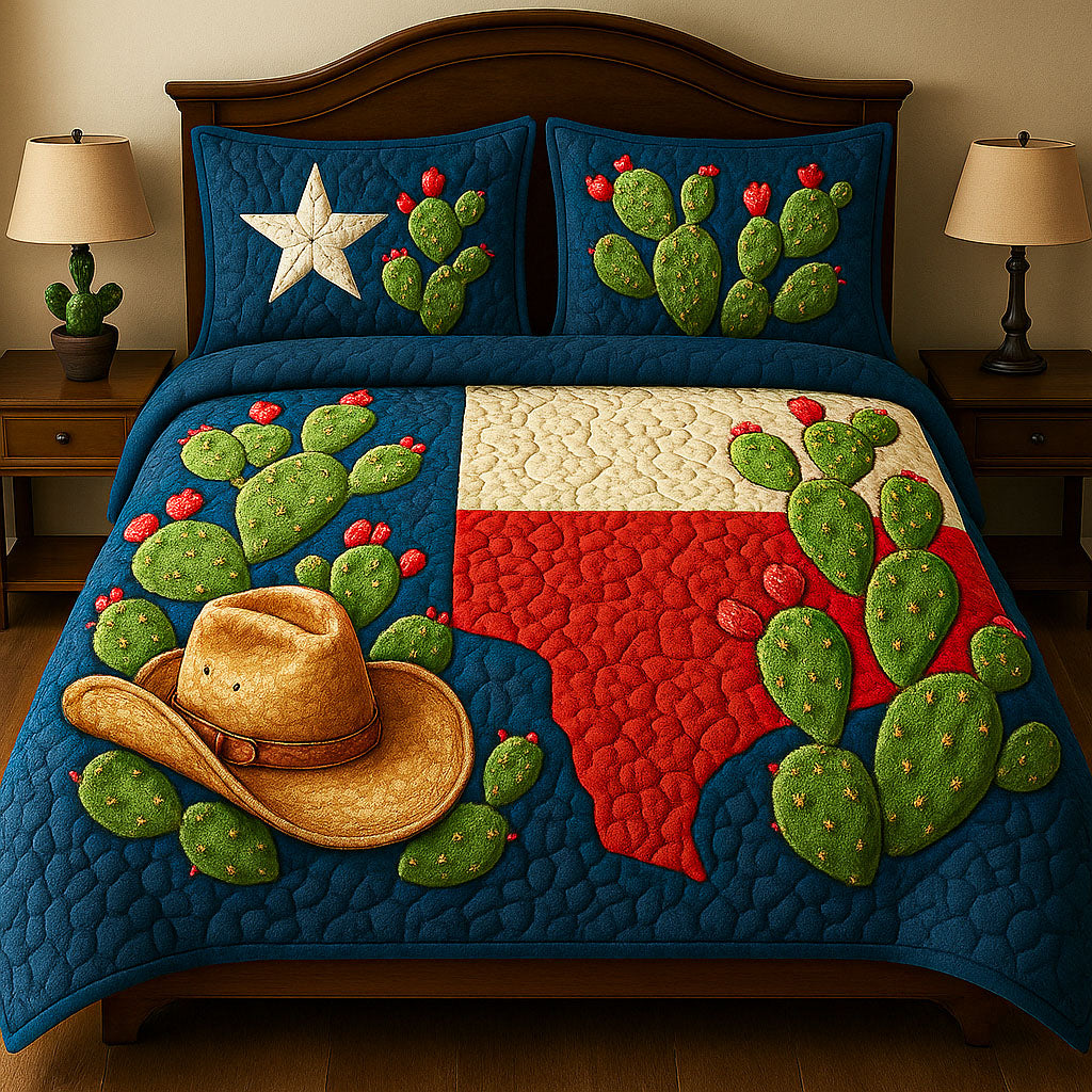 Texas Landscape 3-Piece Quilted Bedding Set NCU0NT6325
