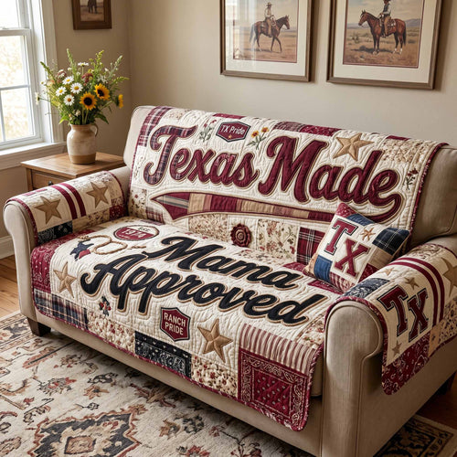 Texas Made Quilted Sofa Cover NCU0XD2866