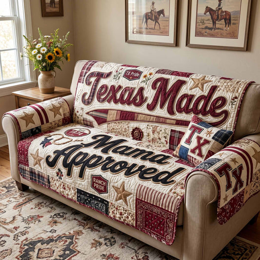 Texas Made Quilted Sofa Cover NCU0XD2866