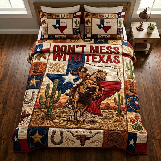 Texas Prairie Meadow 3-Piece Quilted Bedding Set NCU0HH2031