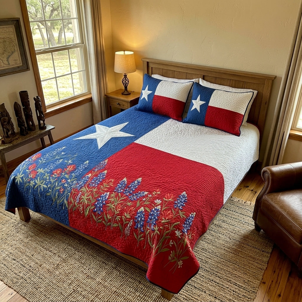 Texas Pride 3-Piece Quilted Bedding Set NCU0DV9686