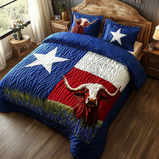Texas Pride 3-Piece Quilted Bedding Set NCU0NT5869