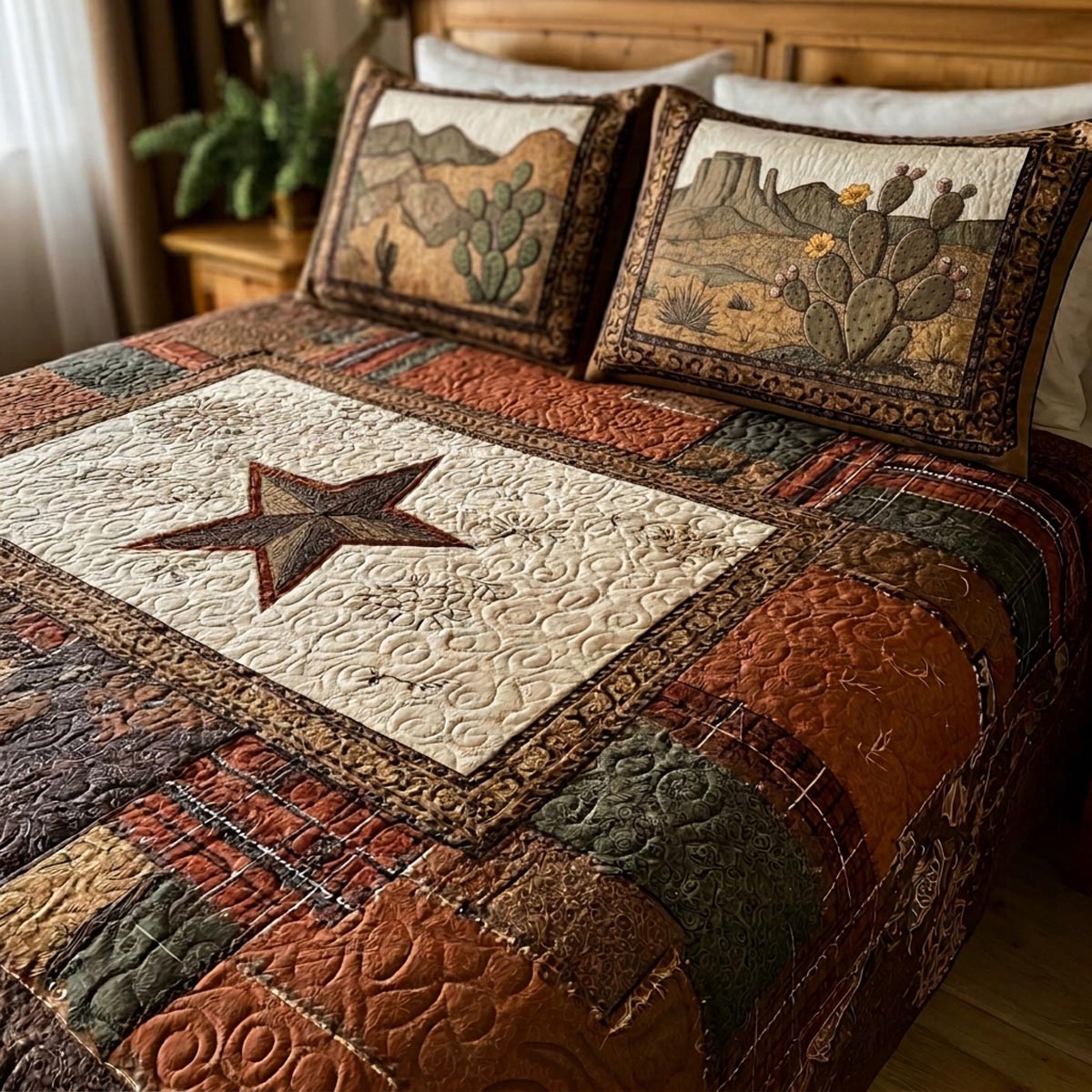Texas Ranch 3-Piece Quilted Bedding Set NCU0DV9694