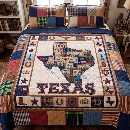Texas Ranger Classic 3-Piece Quilted Bedding Set NCU0PT11715