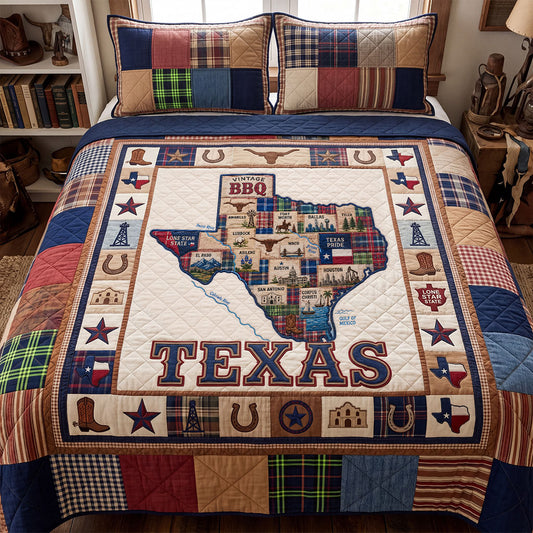 Texas Ranger Classic 3-Piece Quilted Bedding Set NCU0PT11715