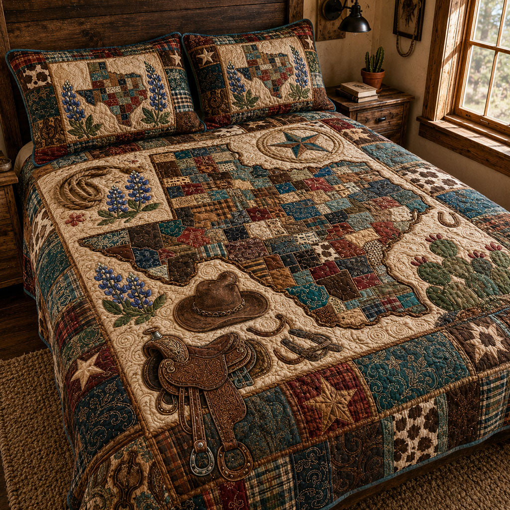 Texas Ranger Ridge 3-Piece Quilted Bedding Set NCU0PT11731