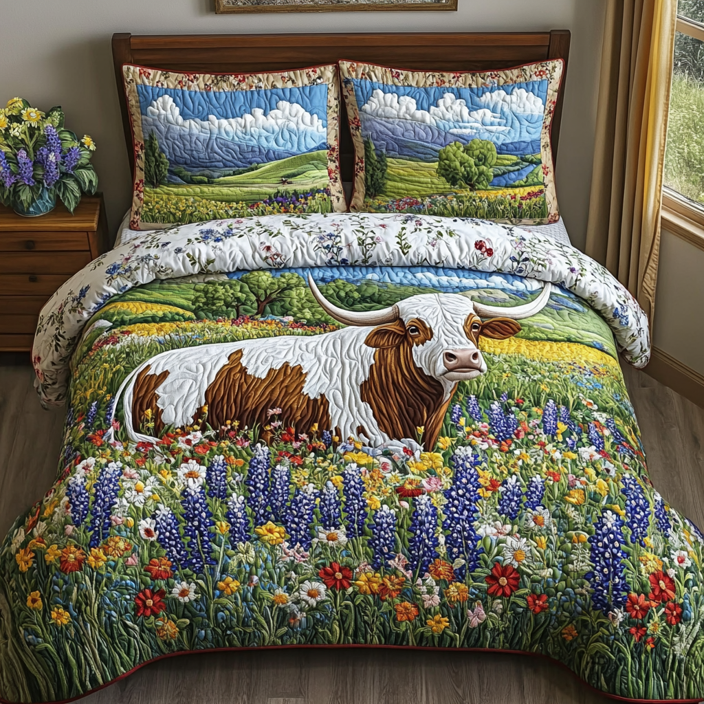 Texas Roots 3-Piece Quilted Bedding Set NCU0DV4958