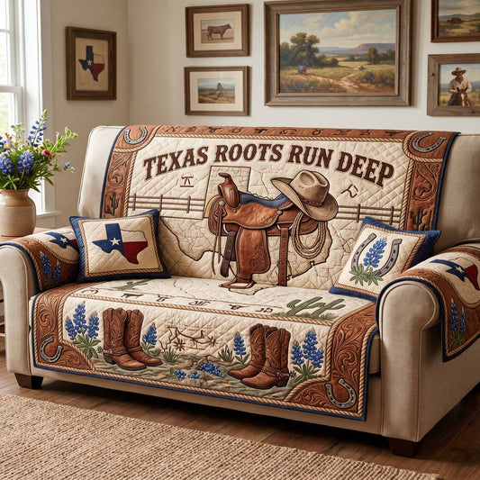 Texas Roots Quilted Sofa Cover NCU0XD2844