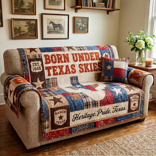 Texas Skies Quilted Sofa Cover NCU0XD2858