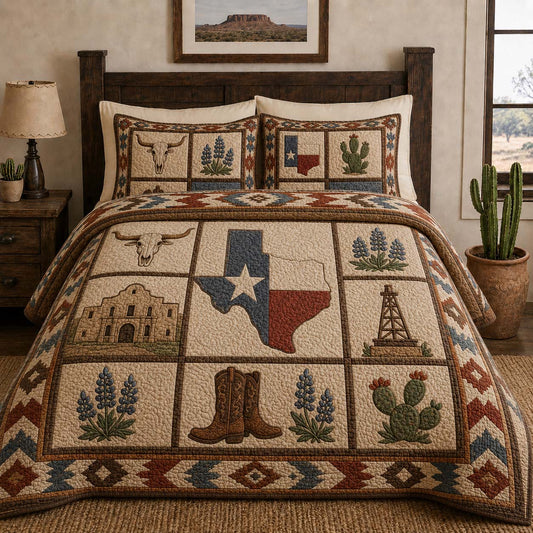 Texas Soul 3-Piece Quilted Bedding Set NCU0QD036