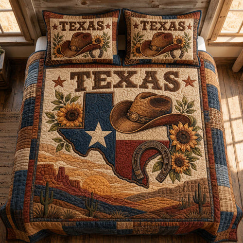 Texas Spirit 3-Piece Quilted Bedding Set NCU0QD032