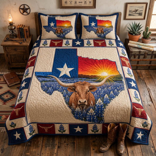 Texas Spirit 3-Piece Quilted Bedding Set NCU0TD2761