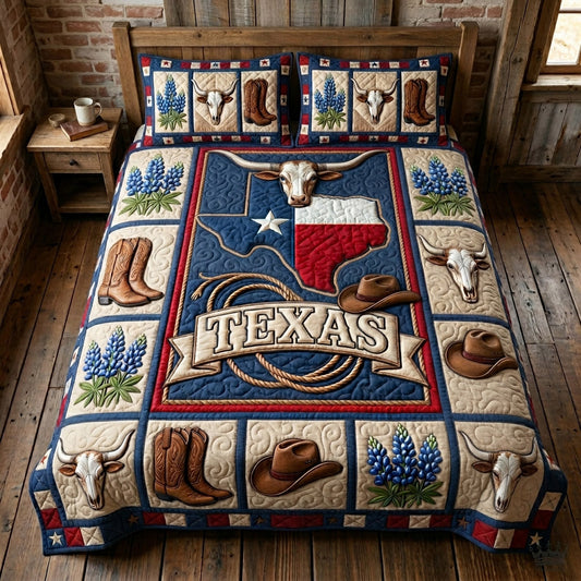 Texas Star Twilight 3-Piece Quilted Bedding Set NCU0HH2033