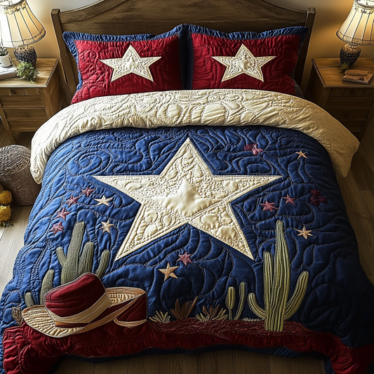 Texas Starlight 3-Piece Quilted Bedding Set NCU0DV5028