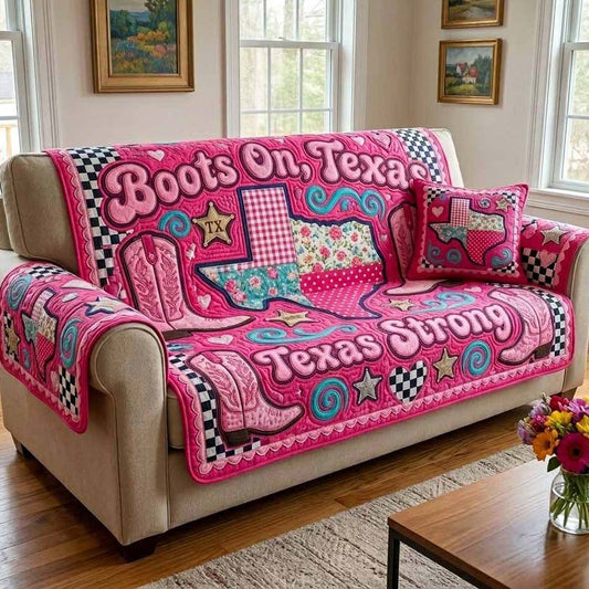 Texas Strong Quilted Sofa Cover NCU0XD2867