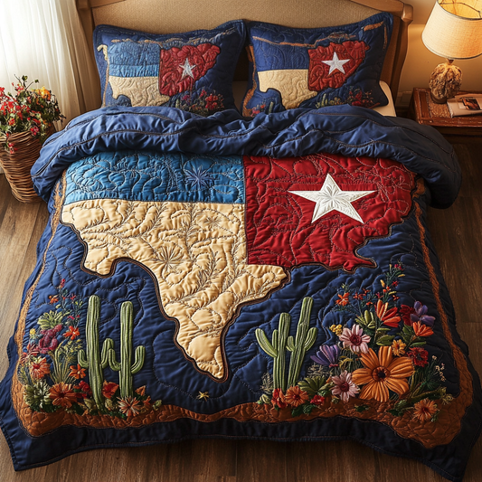 Texas Style 3-Piece Quilted Bedding Set NCU0VH4449