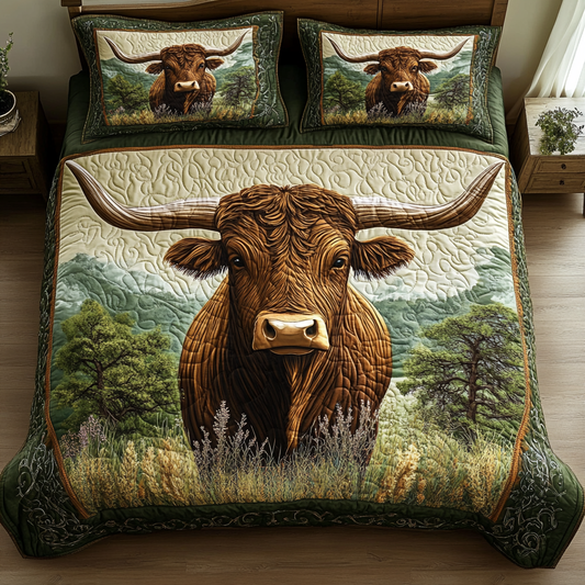 Texas Titan 3-Piece Quilted Bedding Set NCU0DV4963