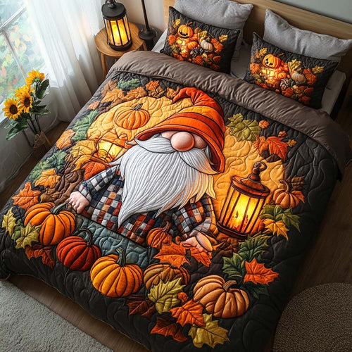 Thankful Gnome Spirit 3-Piece Quilted Bedding Set NCU0NT8371