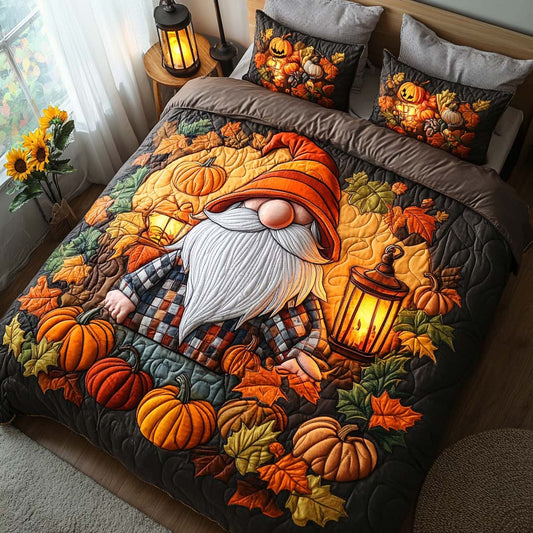 Thankful Gnome Spirit 3-Piece Quilted Bedding Set NCU0NT8371