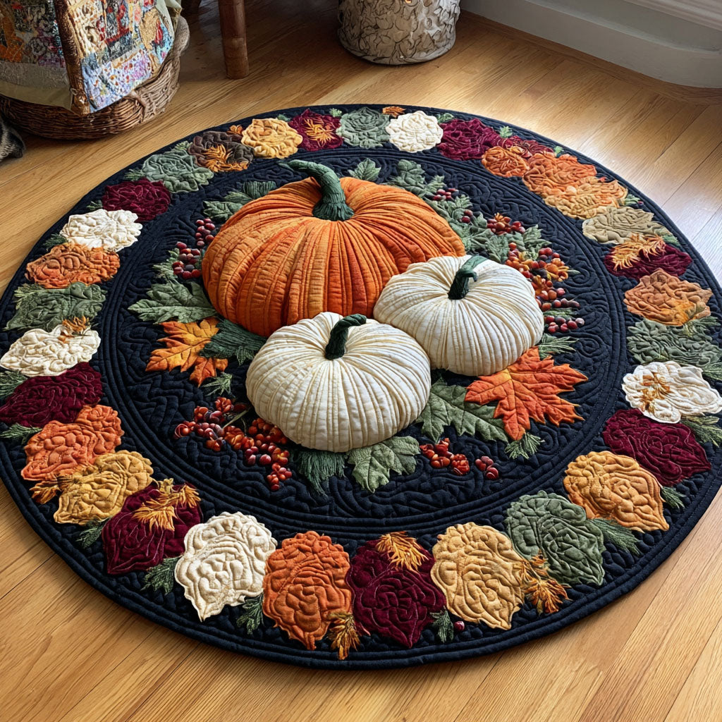 Thankful Hearts Quilted Round Mat NCU0TV026