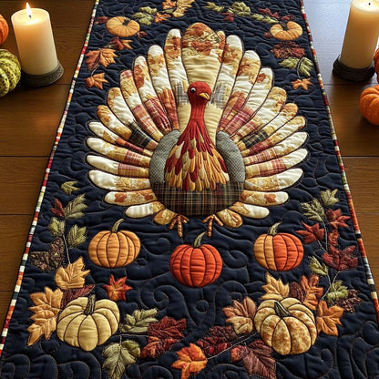 Thankful Turkey Quilted Table Runner NCU0NT10449