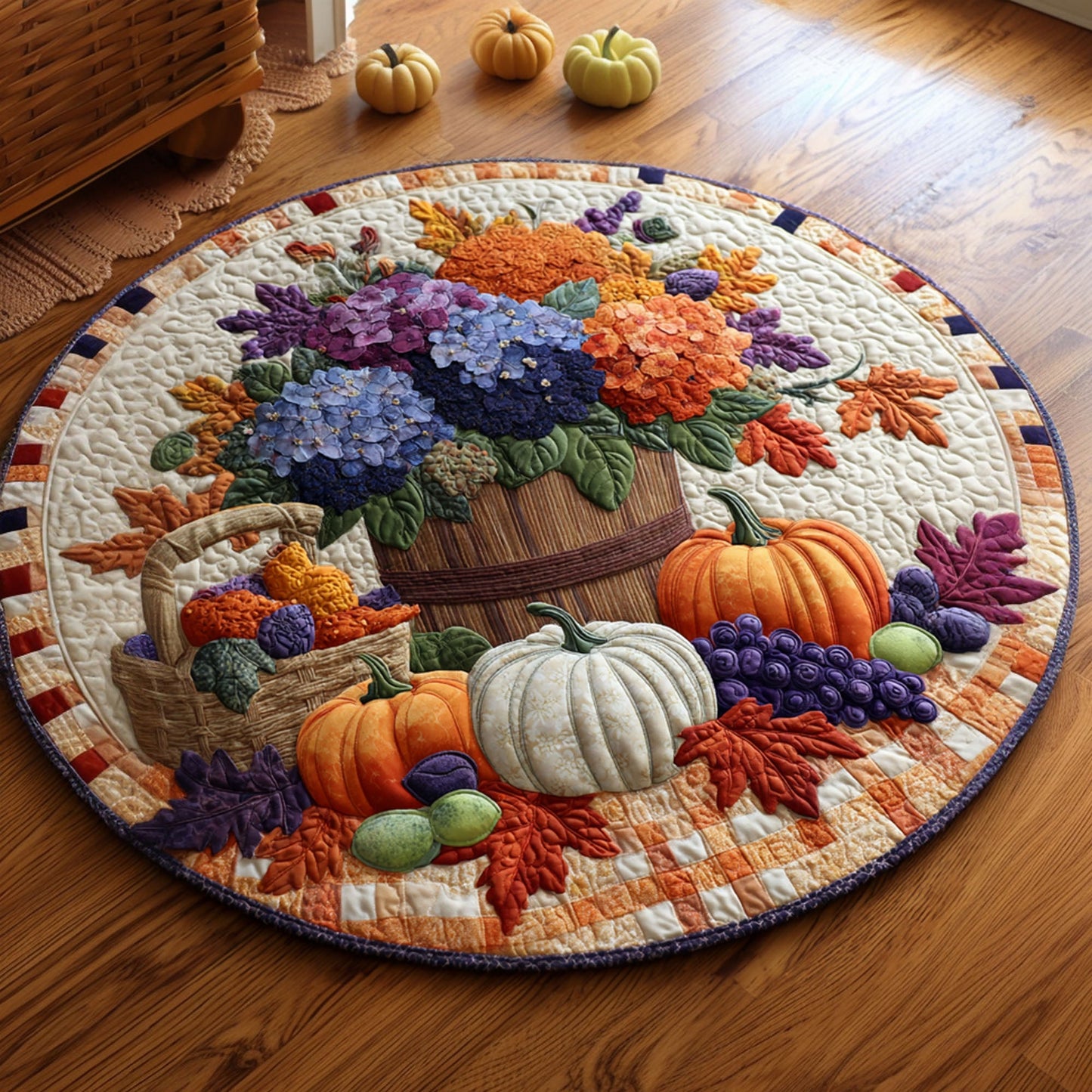 Thanksgiving Cornucopia Quilted Round Mat NCU0TV032