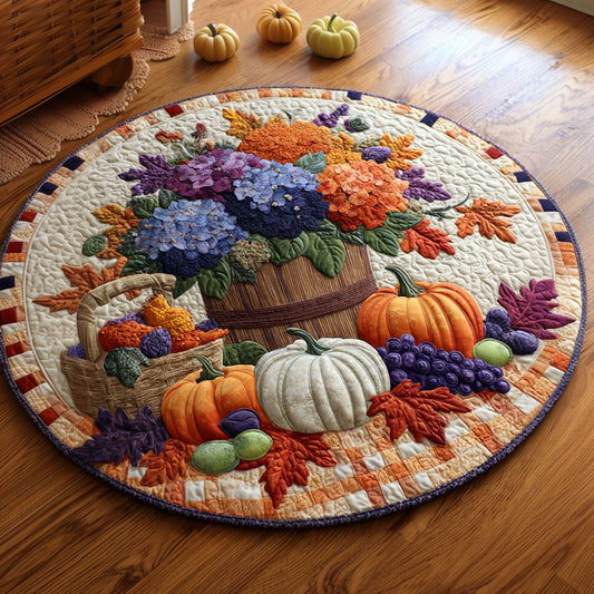 Thanksgiving Cornucopia Quilted Round Mat NCU0TV032