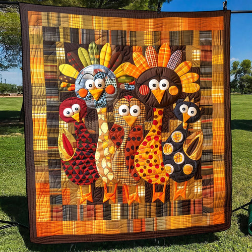 Thanksgiving Family Quilted Blanket NCU0TH1090