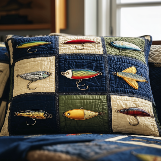 The Fish Lodge Quilted Bedding Pillow Case NCU0PT9594