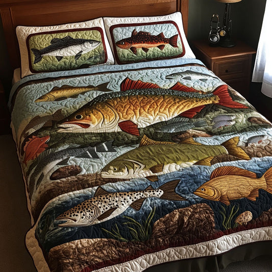 The Big Catch 3-Piece Quilted Bedding Set NCU0PT5550