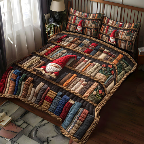 The Bookish Gnome 3-Piece Quilted Bedding Set NCU0PT3188