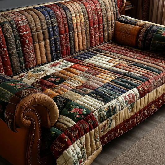 The Bookworms Retreat Quilted Sofa Cover NCU0PT9744