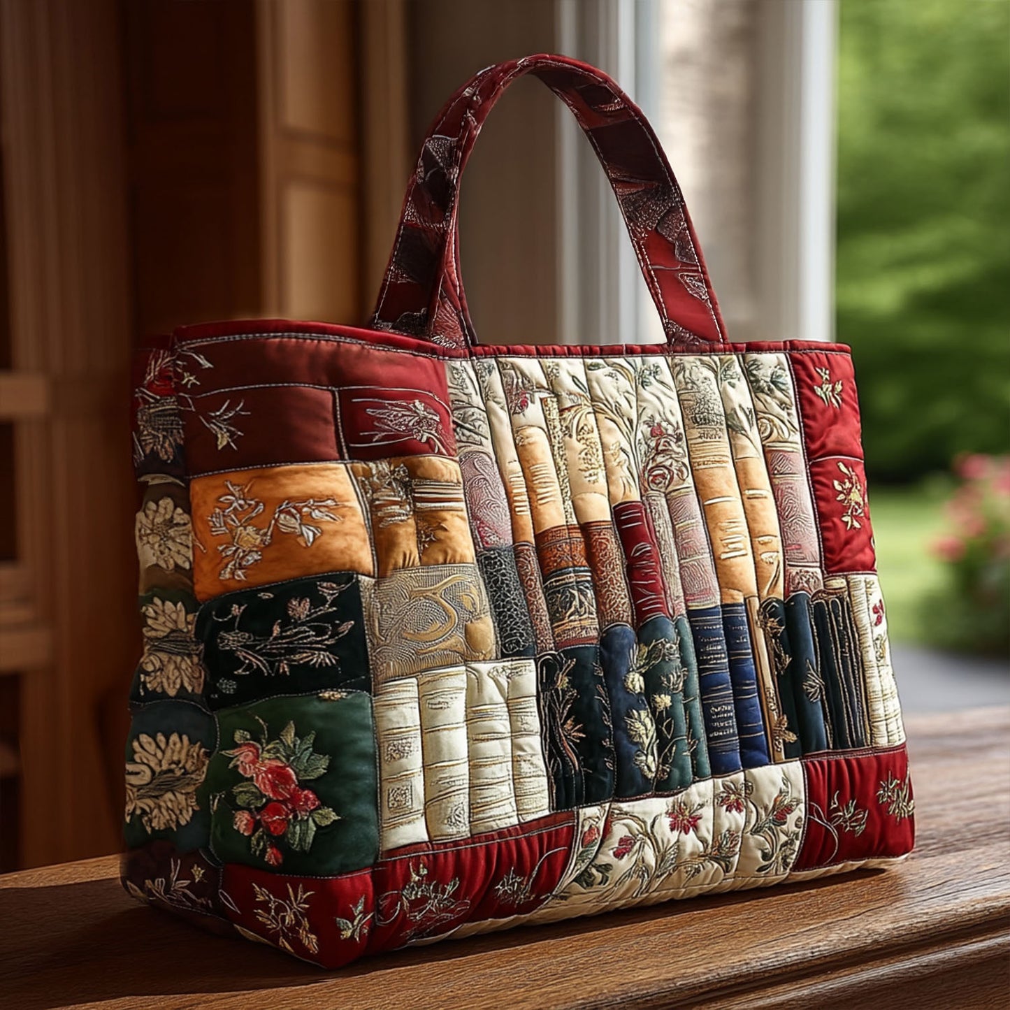 The Bookworms Retreat Quilted Tote Bag NCU0PT8148
