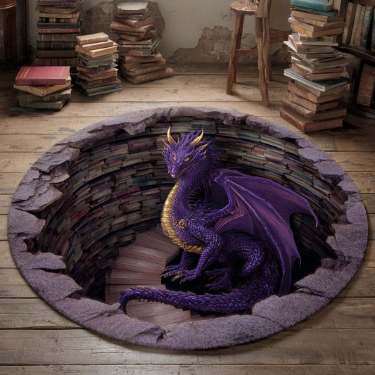 The Bookwyrm Lair Round Carpet NCU0XD1352