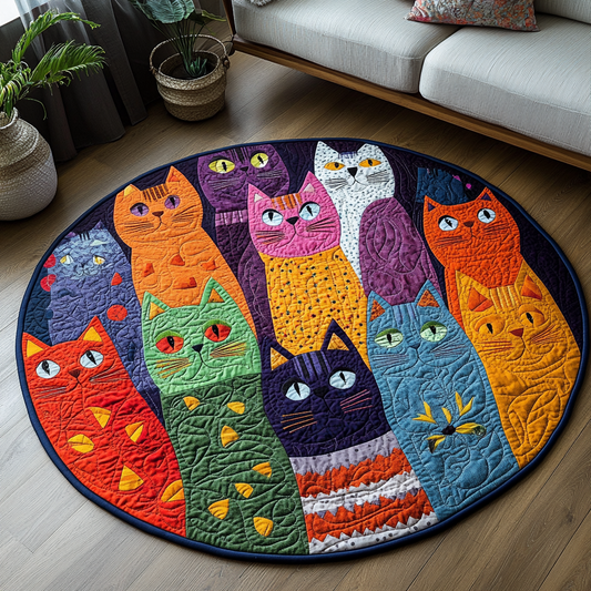 The Cat Parade Quilted Round Mat NCU0DV4222